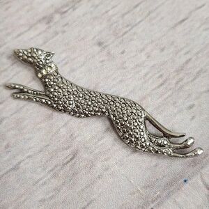 Silver Pave Greyhound Brooch – Sparkling Dog Pin
